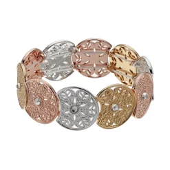 LC Lauren Conrad Tri Tone Medallion Stretch Bracelet