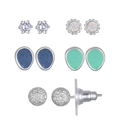 LC Lauren Conrad Textured Teardrop & Round Nickel Free Earring Set