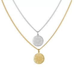LC Lauren Conrad Openwork Disc Pendant Necklace Set