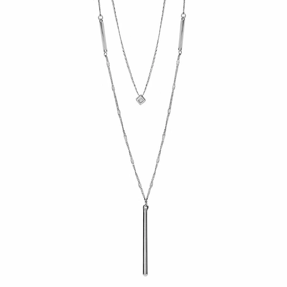 LC Lauren Conrad Layered Stick & Square Necklace