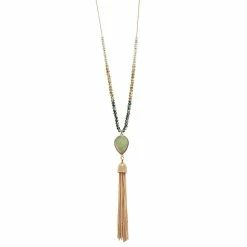 LC Lauren Conrad Beaded Tassel Pendant Necklace