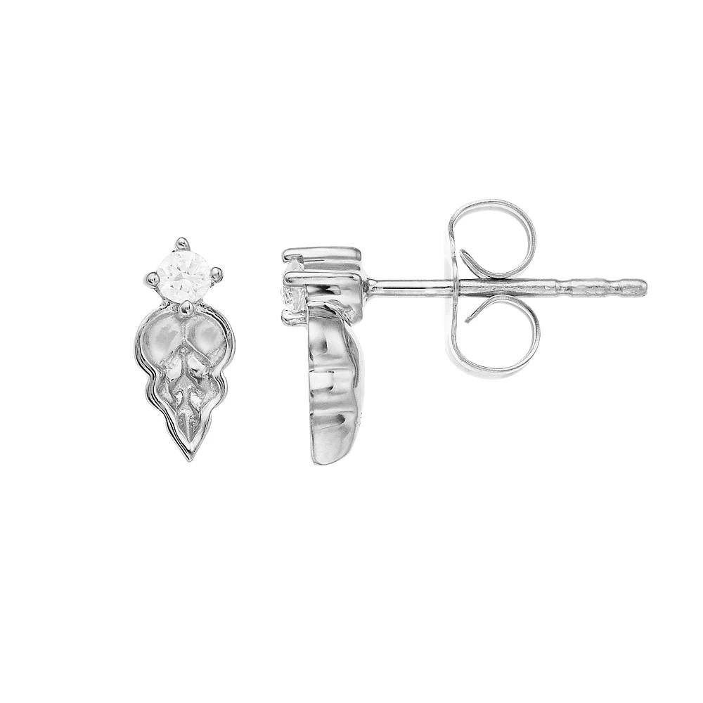 LC Lauren Conrad Post Stud Lab-Created White Sapphire Earrings - Image 2