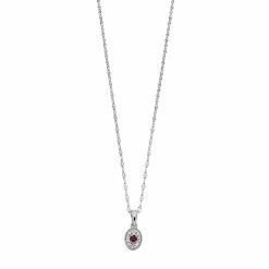 LC Lauren Conrad Sterling Silver Gemstone Pendant Necklace