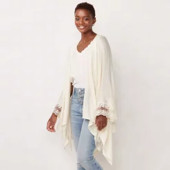 Women's LC Lauren Conrad Lace-Trimmed Ruana