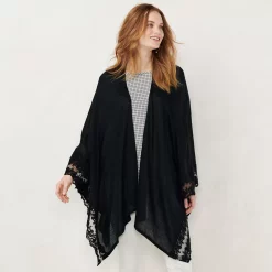 Women's LC Lauren Conrad Lace-Trimmed Ruana