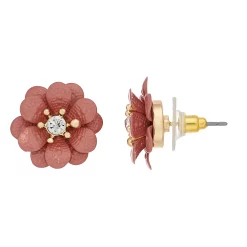LC Lauren Conrad Enamel Flower Button Earrings