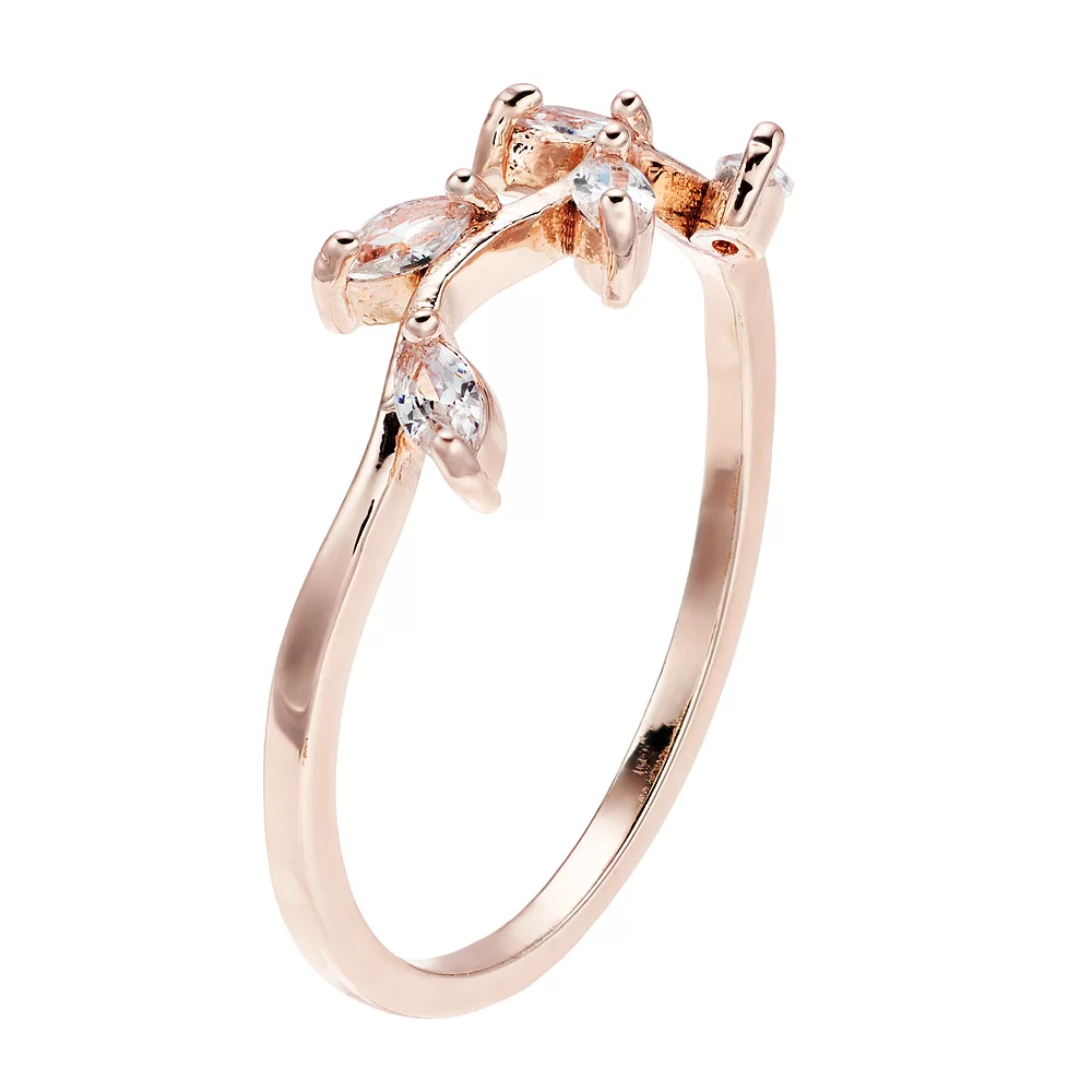 Women's LC Lauren Conrad Crystal Leaf Ring - Image 2