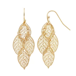 LC Lauren Conrad Filigree Leaf Nickel Free Drop Earrings