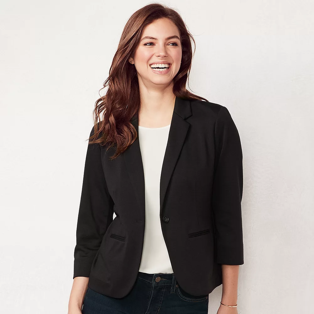 Petite LC Lauren Conrad Fitted Open-Front Blazer - Image 3