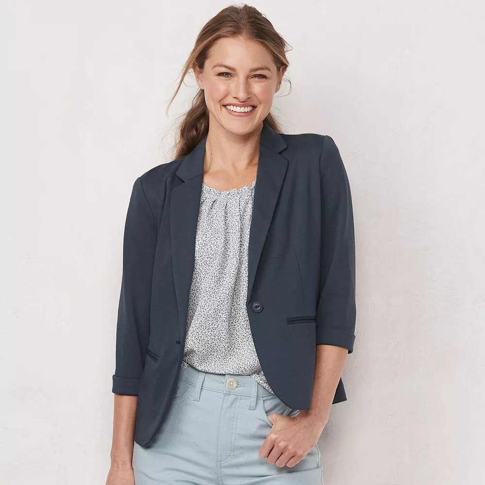 Petite LC Lauren Conrad Fitted Open-Front Blazer - Image 4