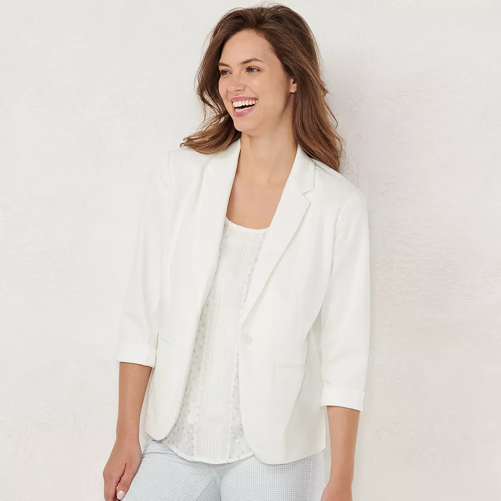 Petite LC Lauren Conrad Fitted Open-Front Blazer - Image 2