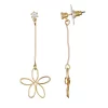 LC Lauren Conrad Gold Tone Wire Flower Drop Earrings