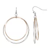 LC Lauren Conrad Two Tone Hoop Nickel Free Drop Earrings