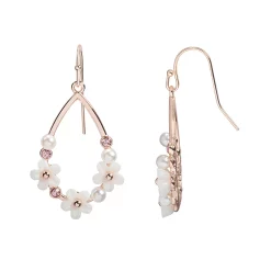 LC Lauren Conrad Simulated Pearl & Floral Teardrop Nickel Free Drop Earrings
