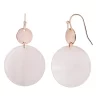 LC Lauren Conrad Rose Gold Tone Disc Nickel Free Double Drop Earrings