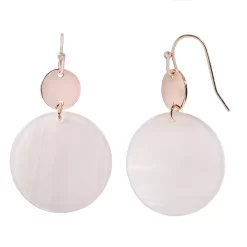 LC Lauren Conrad Rose Gold Tone Disc Nickel Free Double Drop Earrings