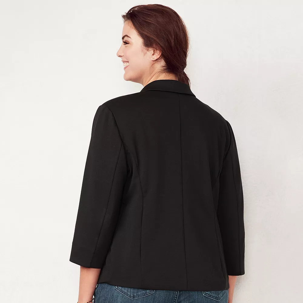 Plus Size LC Lauren Conrad Fitted Ponte Blazer - Image 2