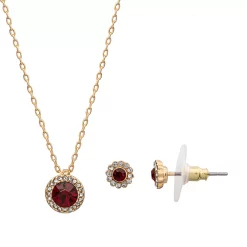 LC Lauren Conrad Birthstone Circular Pendant Necklace & Earrings Set
