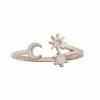 LC Lauren Conrad Rose Gold Tone Cubic Zirconia Sun Moon & Star Ring