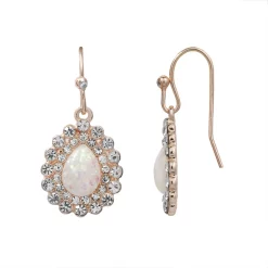 LC Lauren Conrad Rose Gold Tone Teardrop Nickel Free Drop Earrings