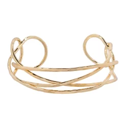 LC Lauren Conrad Gold Tone Hammered Cuff Bracelet