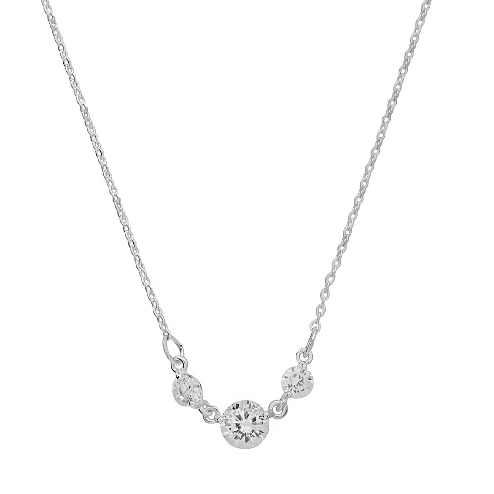 LC Lauren Conrad Cubic Zirconia Tri-Stone Short Necklace