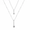 LC Lauren Conrad Cubic Zirconia Embellished Chain Two-Row Necklace