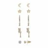 LC Lauren Conrad Gold Tone Moon & Star Earring Set