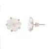 LC Lauren Conrad Rose Gold Tone & White Floral Button Earrings
