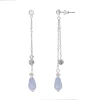 LC Lauren Conrad Silver Tone Starburst & Stone Linear Drop Earrings