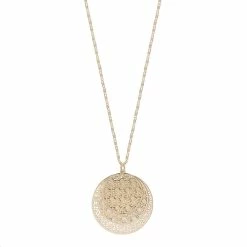 LC Lauren Conrad Gold Tone Triple Filigree Disc Pendant Necklace