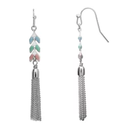 LC Lauren Conrad Rainbow Arrow & Tassel Drop Earrings