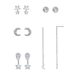 LC Lauren Conrad 5-pack Silver-Tone Celestial Earring Set