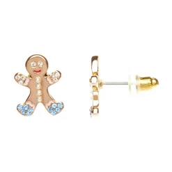 LC Lauren Conrad Gold Tone Gingerbread Man Stud Earrings