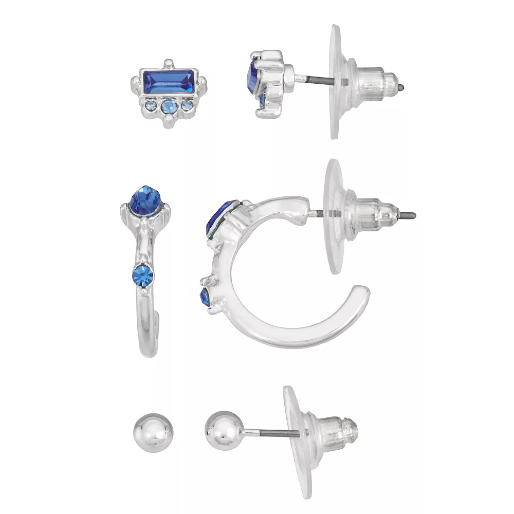 LC Lauren Conrad Simulated Crystal Earring Set