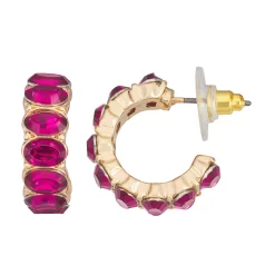 LC Lauren Conrad Simulated Crystal C-Hoop Earrings