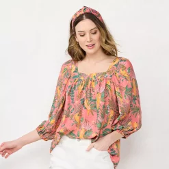 Petite LC Lauren Conrad Squareneck Peasant Top