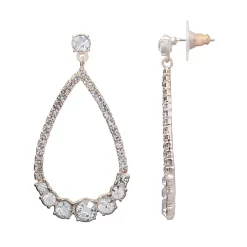 LC Lauren Conrad Pave Simulated Crystal Teardrop Nickel Free Earrings