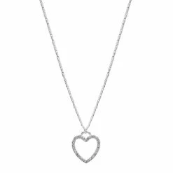 LC Lauren Conrad Large Pave Open Heart Necklace