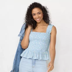 Women's LC Lauren Conrad Smocked Peplum Tank