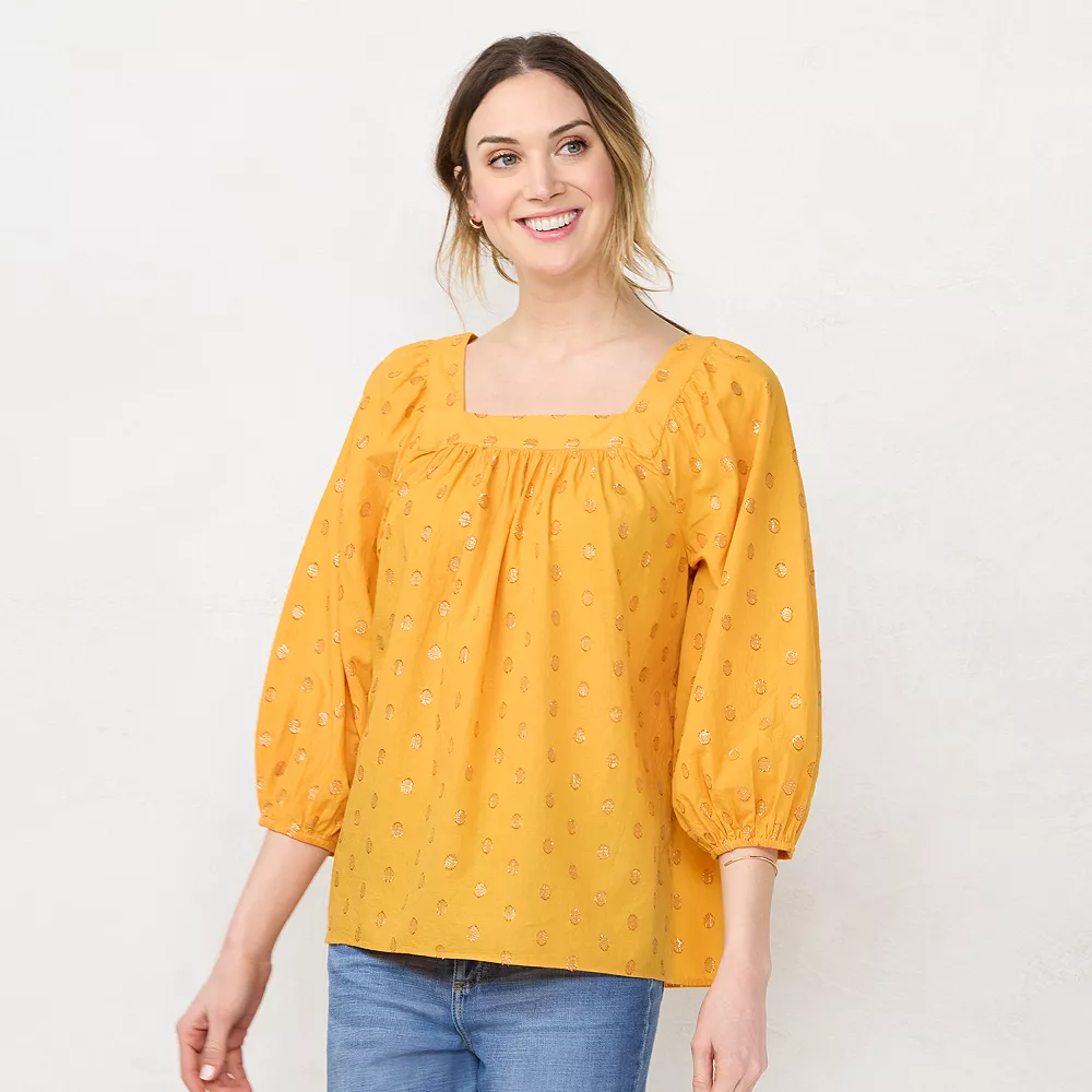 Women's LC Lauren Conrad Squareneck Peasant Top - Image 15