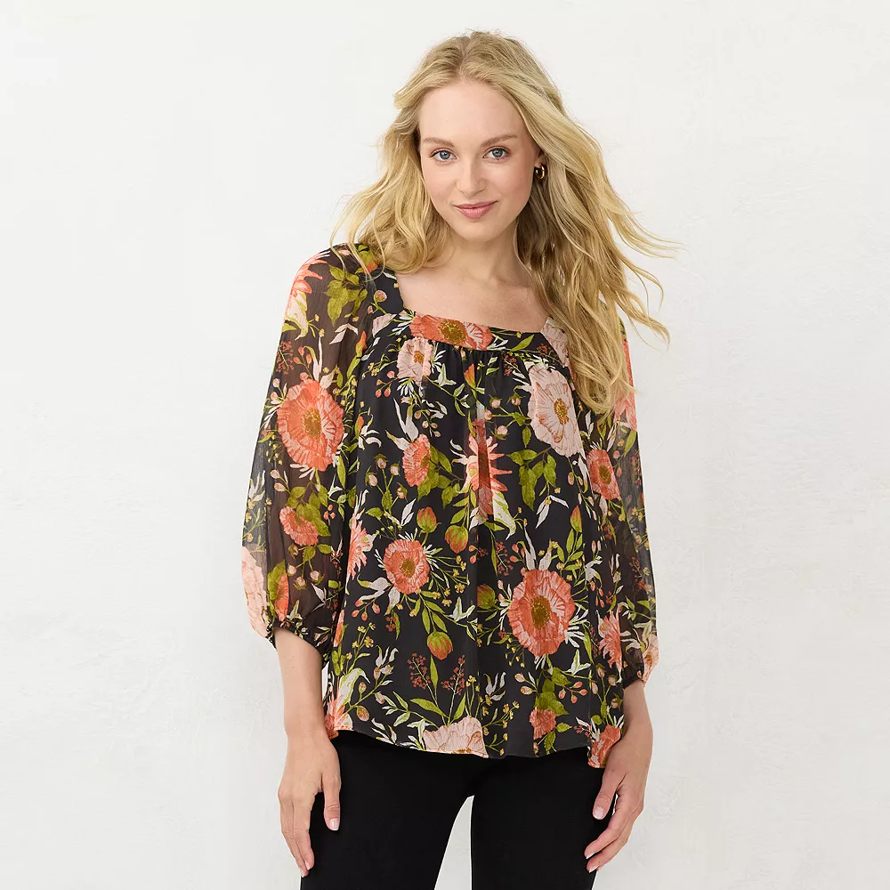 Women's LC Lauren Conrad Squareneck Peasant Top - Image 12