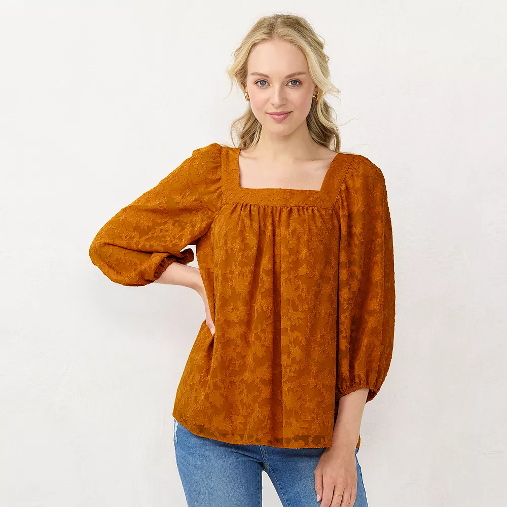Women's LC Lauren Conrad Squareneck Peasant Top - Image 13