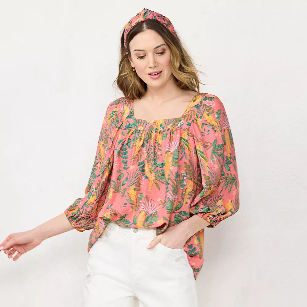 Women's LC Lauren Conrad Squareneck Peasant Top - Image 8