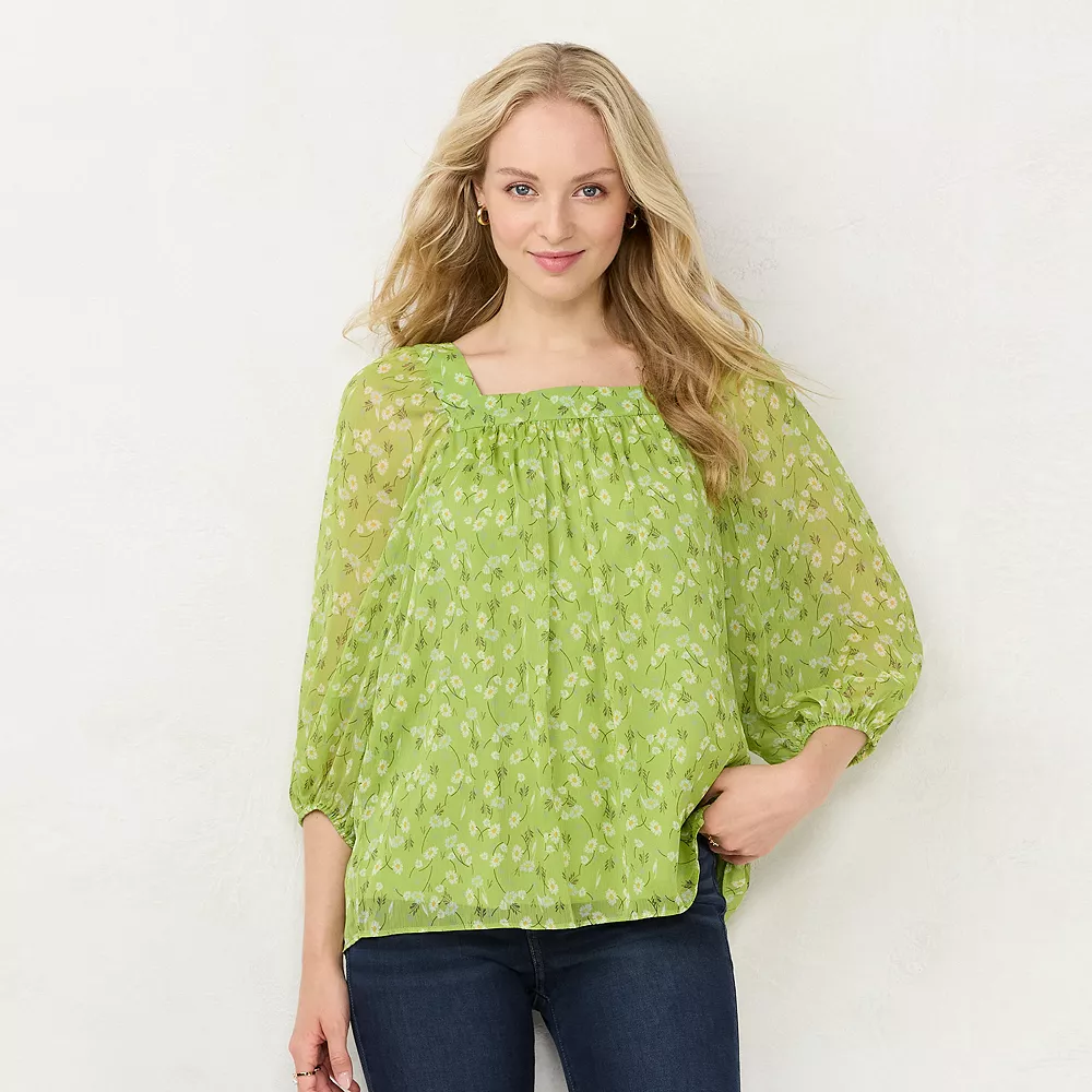 Women's LC Lauren Conrad Squareneck Peasant Top - Image 4
