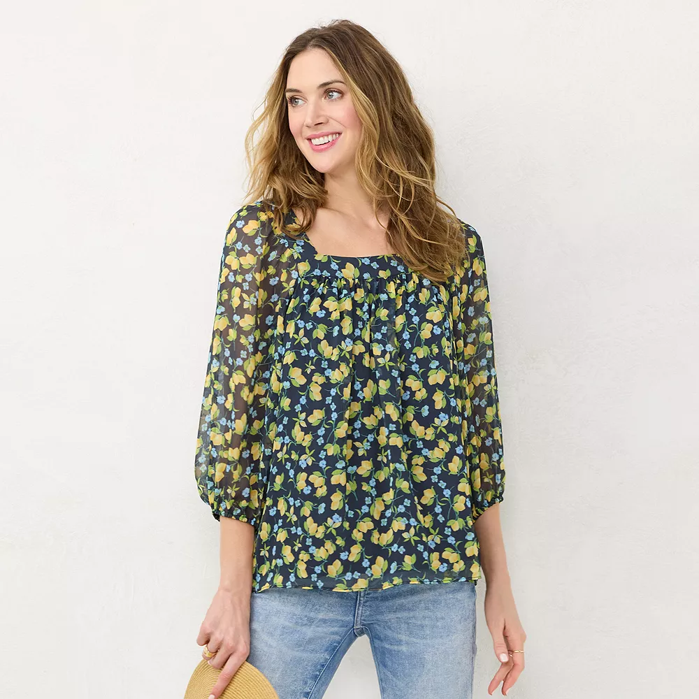 Women's LC Lauren Conrad Squareneck Peasant Top - Image 2