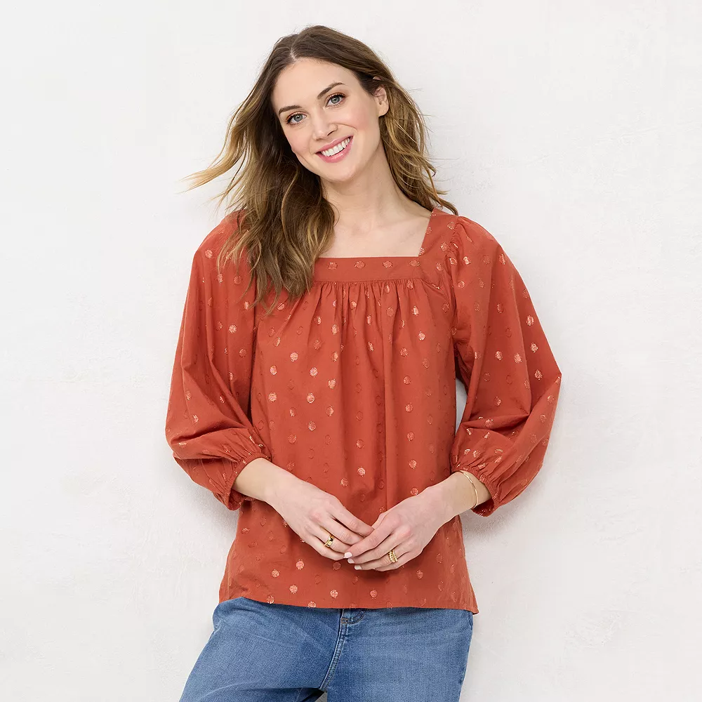 Women's LC Lauren Conrad Squareneck Peasant Top