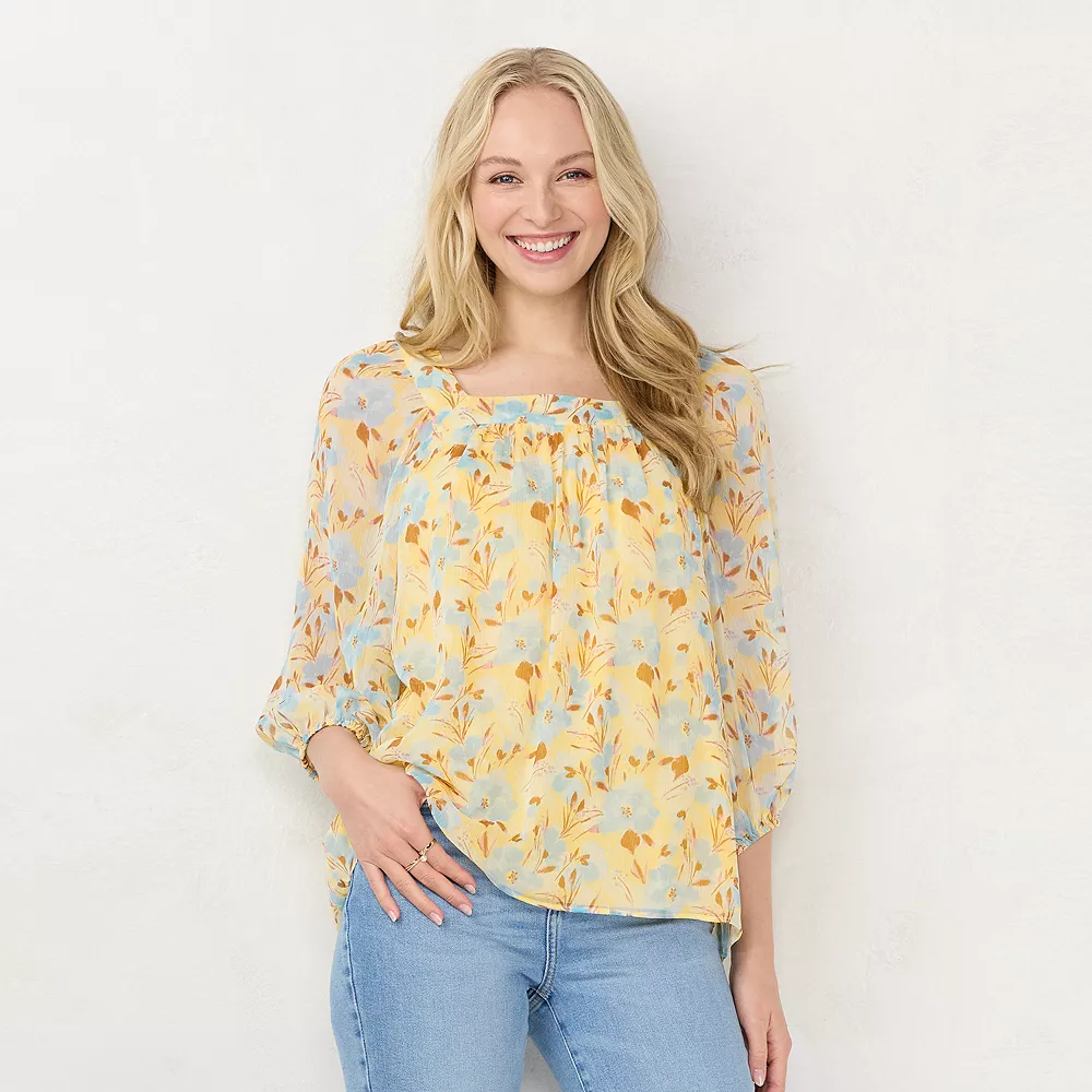 Women's LC Lauren Conrad Squareneck Peasant Top - Image 9