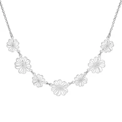 LC Lauren Conrad Silver Tone Openwork Flower Statement Necklace