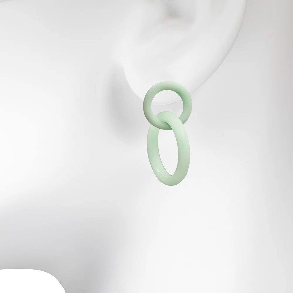 LC Lauren Conrad Interlocking Resin Loop Nickel Free Double Drop Earrings - Image 3